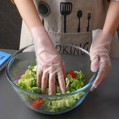 100pcs Plastic Disposable Gloves for Cooking BBQ Cleaning Crafts