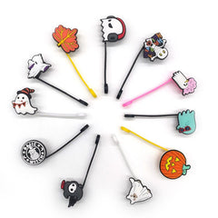 16pcs Halloween Straw Tips Cover Pumpkin Skeleton Ghost Straw Silicone Stopper