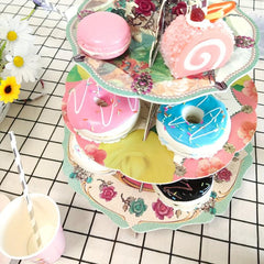 3-Tier Disposable Cupcake Stand Cake Tray for Tea Party Decoration