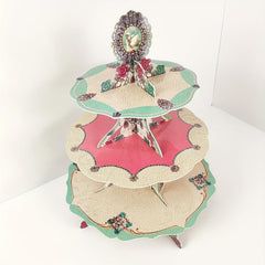 3-Tier Disposable Cupcake Stand Cake Tray for Tea Party Decoration