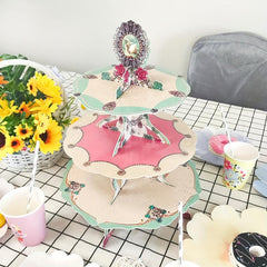 3-Tier Disposable Cupcake Stand Cake Tray for Tea Party Decoration