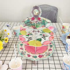 3-Tier Disposable Cupcake Stand Cake Tray for Tea Party Decoration