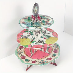 3-Tier Disposable Cupcake Stand Cake Tray for Tea Party Decoration