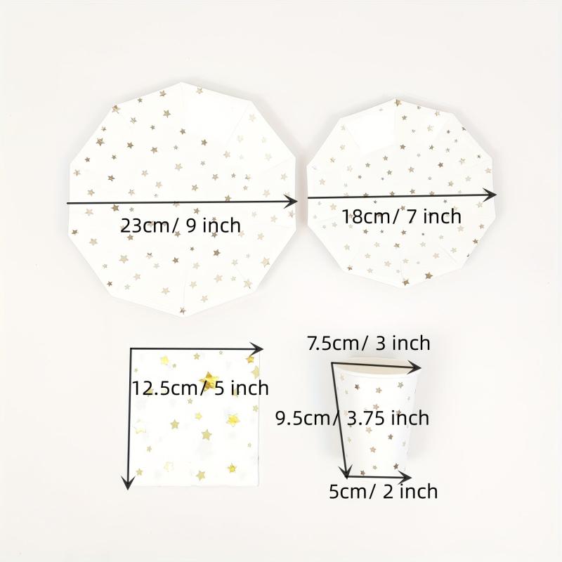 Disposable Dinnerware Set Paper Dinner Plates and Napkins Cups Party Decoration