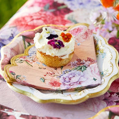 48pcs Chinese Style Disposable Paper Dinner Plate Large Flower Pattern