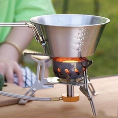 4pcs Stainless Steel Camping Cups & Bowl Set with Storage Bag