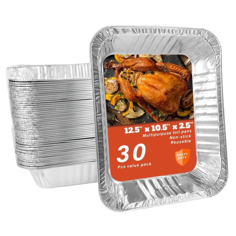 Disposable Aluminum Foil Dinner Box Half Size Steam Table Deep Pot