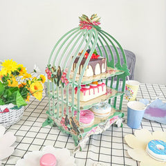 1pc Paper Birdcage Cake Stand Three layer Birthday Party Wedding Dessert Table