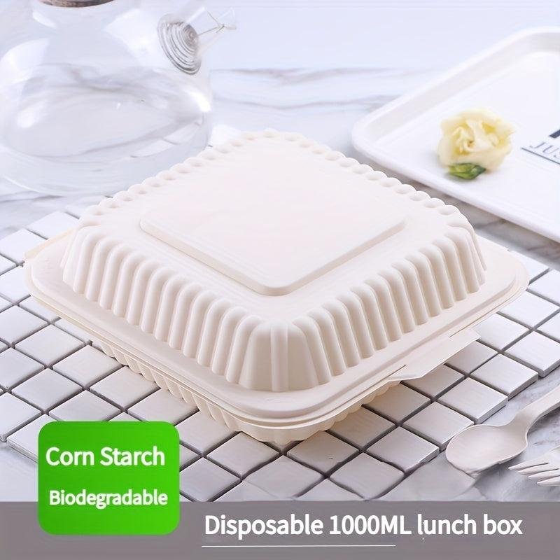 1000ml Biodegradable Clamshell Food Containers with Lid