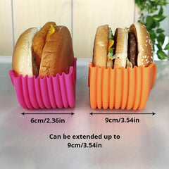 Silicone Burger Holder Box Reusable Hamburger Buns Fixed Container