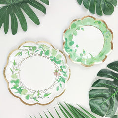8pcs Garland Pattern Disposable Dinner Plate Birthday Party Decoration