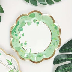 8pcs Garland Pattern Disposable Dinner Plate Birthday Party Decoration