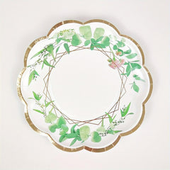 8pcs Garland Pattern Disposable Dinner Plate Birthday Party Decoration
