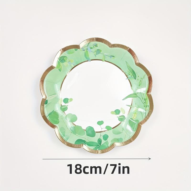 8pcs Garland Pattern Disposable Dinner Plate Birthday Party Decoration