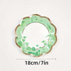 8pcs Garland Pattern Disposable Dinner Plate Birthday Party Decoration