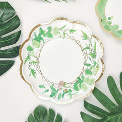 8pcs Garland Pattern Disposable Dinner Plate Birthday Party Decoration