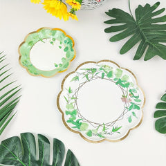 8pcs Garland Pattern Disposable Dinner Plate Birthday Party Decoration