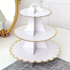 Disposable Paper Cake Stand 3 Tier Cupcake Stand Cardboard Dessert Tree Display
