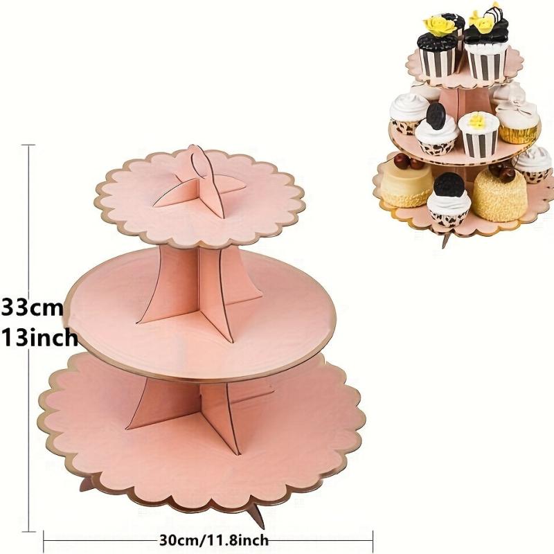 Disposable Paper Cake Stand 3 Tier Cupcake Stand Cardboard Dessert Tree Display