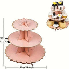 Disposable Paper Cake Stand 3 Tier Cupcake Stand Cardboard Dessert Tree Display