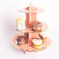 Disposable Paper Cake Stand 3 Tier Cupcake Stand Cardboard Dessert Tree Display