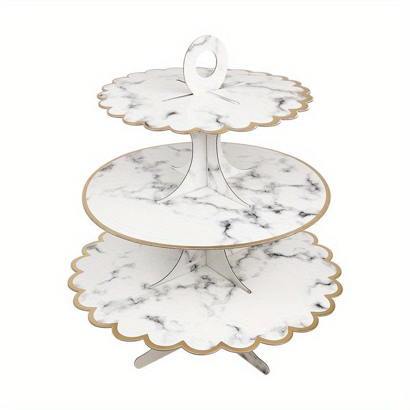 Disposable Paper Cake Stand 3 Tier Cupcake Stand Cardboard Dessert Tree Display