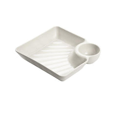 Dumpling Plate With Sauce Dish Square Serving Platter