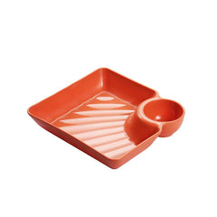 Dumpling Plate With Sauce Dish Square Serving Platter