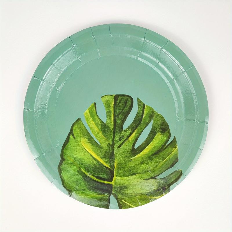 16pcs Monstera Leaf Disposable Dinnerware Set Party Decor