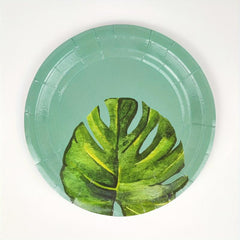 16pcs Monstera Leaf Disposable Dinnerware Set Party Decor