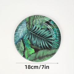 16pcs Monstera Leaf Disposable Dinnerware Set Party Decor