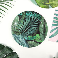 16pcs Monstera Leaf Disposable Dinnerware Set Party Decor