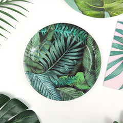 16pcs Monstera Leaf Disposable Dinnerware Set Party Decor