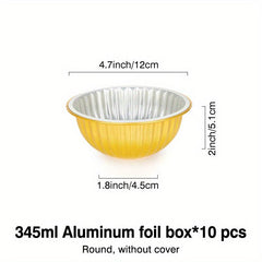 10pcs Round Disposable Golden Foil Boxes for Baking Molds