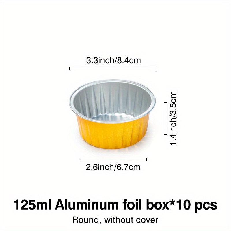 10pcs Round Disposable Golden Foil Boxes for Baking Molds