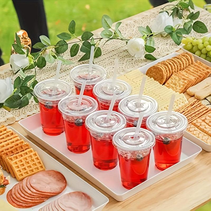100pcs 16 Oz Disposable Cold Drink Cups for Bubble Tea