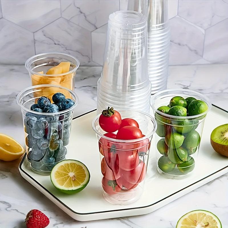 100pcs 16 Oz Disposable Cold Drink Cups for Bubble Tea