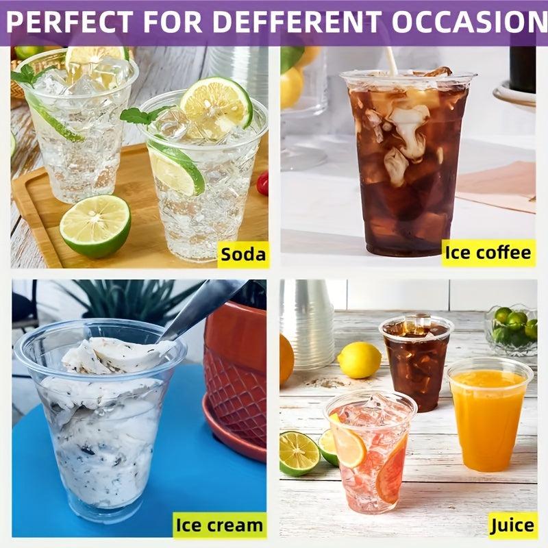 100pcs 16 Oz Disposable Cold Drink Cups for Bubble Tea