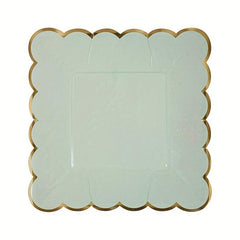 8pcs Disposable Paper Plate Afternoon Tea Party Cake Plate Solid Square Plates