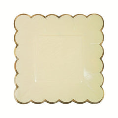 8pcs Disposable Paper Plate Afternoon Tea Party Cake Plate Solid Square Plates
