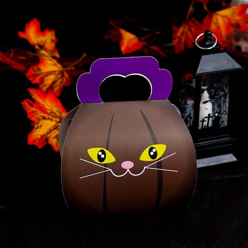 10pcs Halloween Cardboard Treat Boxes for Party Favor Supplies
