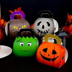 10pcs Halloween Cardboard Treat Boxes for Party Favor Supplies