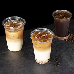 50pcs Clear Plastic Cups With Lids 9oz 11oz Disposable Drinking Glasses