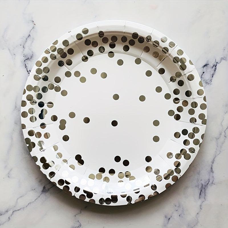 16pcs Disposable Dinnerware Set Paper Plates Napkins Cups Party Decoration