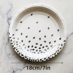 16pcs Disposable Dinnerware Set Paper Plates Napkins Cups Party Decoration