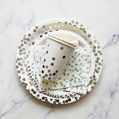 16pcs Disposable Dinnerware Set Paper Plates Napkins Cups Party Decoration