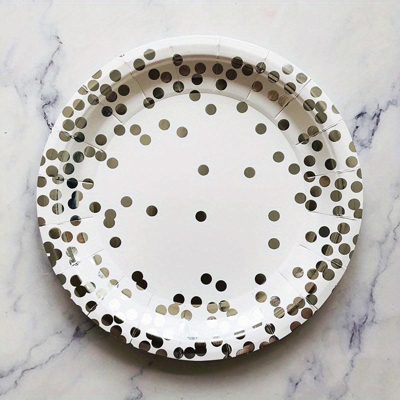 16pcs Disposable Dinnerware Set Paper Plates Napkins Cups Party Decoration