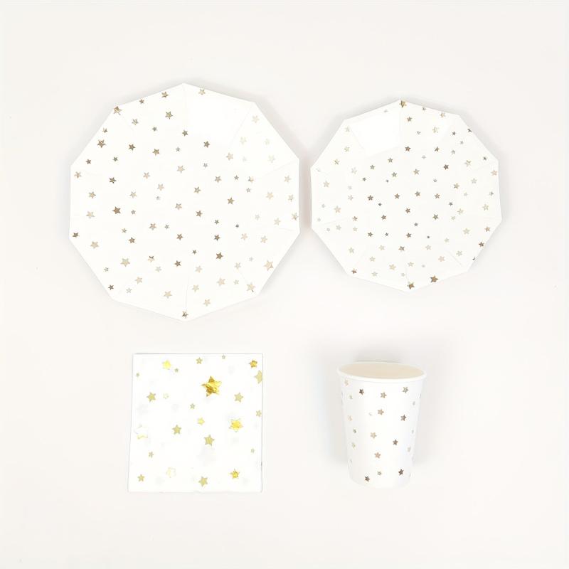 16pcs Disposable Dinnerware Set for Wedding Party Decoration