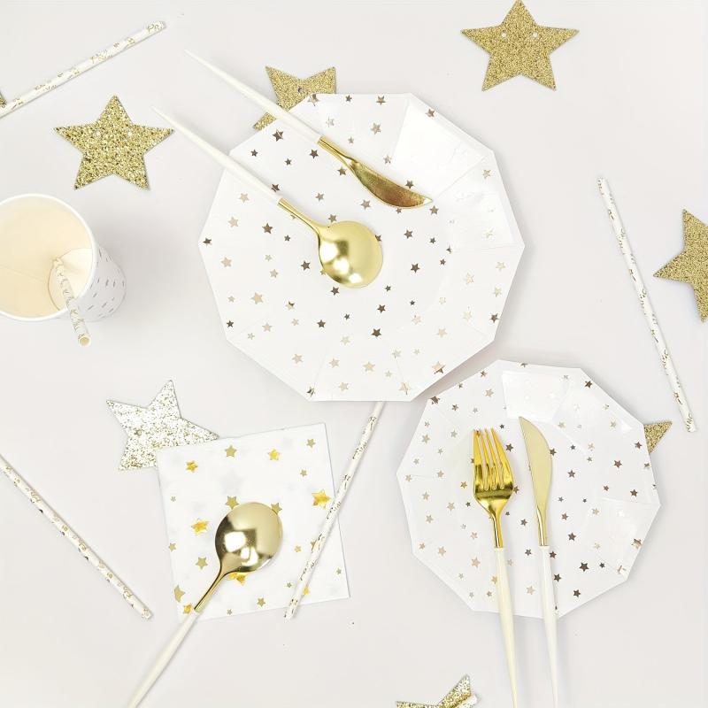16pcs Disposable Dinnerware Set for Wedding Party Decoration