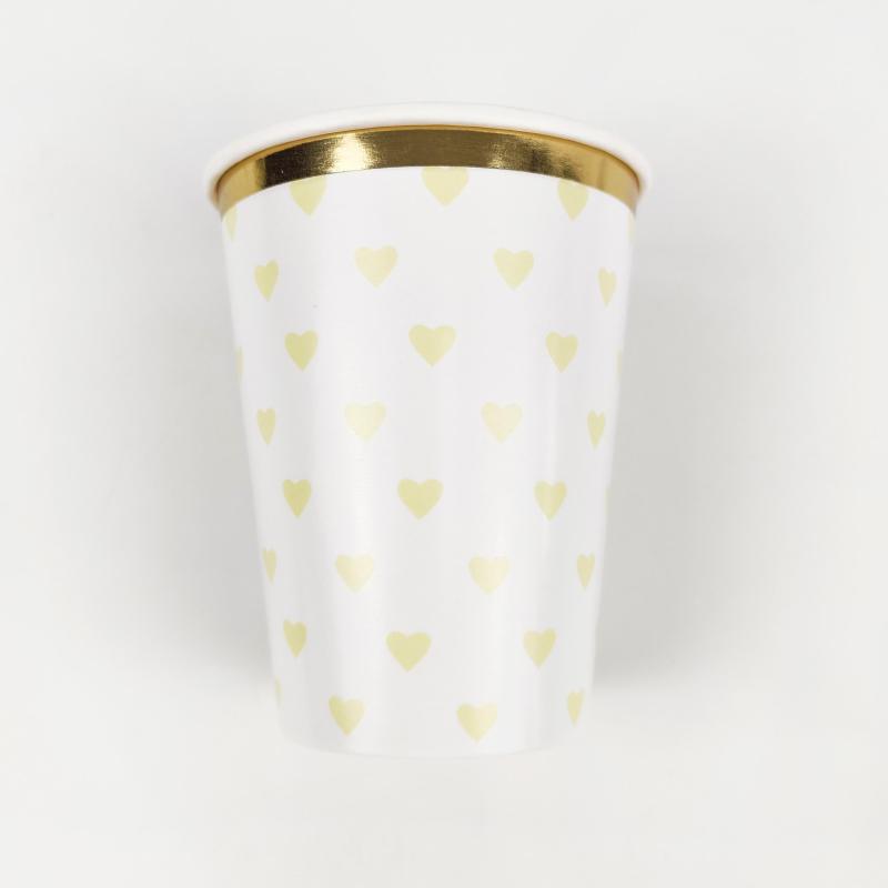 8 Pcs Disposable Paper Cups for Cold Drinks and Cake, Eco-Friendly